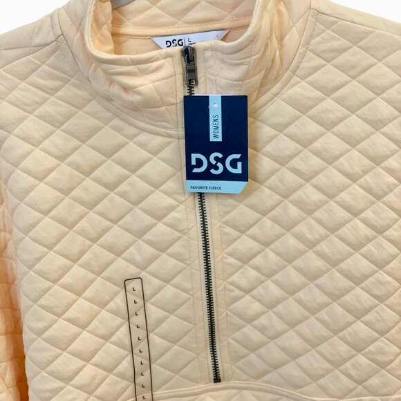 Women’s Quilted ½ Zip Pullover Stitched Athleisure Sweater - DSG -Yellow-L- NWT - Picture 11 of 12